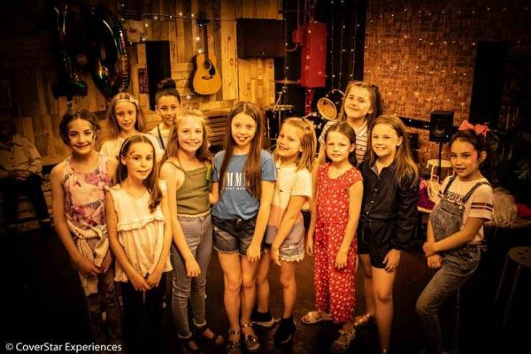 Group party at recording studio